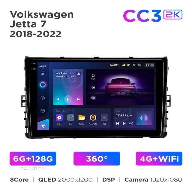 Radio samochodowe Teyes CC3 2k 6+128 Gb 360° Volkswagen Jetta 7 2018-2022 9"