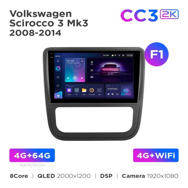 Radio samochodowe Teyes CC3 2k 4+64 Gb Volkswagen Scirocco 3 Mk3 2008-2014 (F1) 9