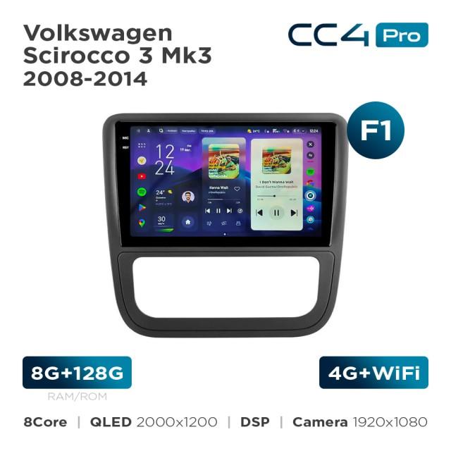 Radio samochodowe Teyes CC4 Pro 2k 8+128 Gb Volkswagen Scirocco 3 Mk3 2008-2014 (F1) 9"