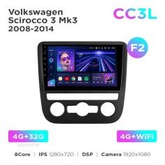 Radio samochodowe do Volkswagen Scirocco 3 Mk3 2008-2014 (F2) Teyes CC3L 4+32 Gb 9"