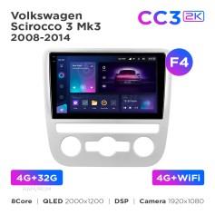Radio samochodowe Teyes CC3 2k 4+32 Gb Volkswagen Scirocco 3 Mk3 2008-2014 (F4) 9"