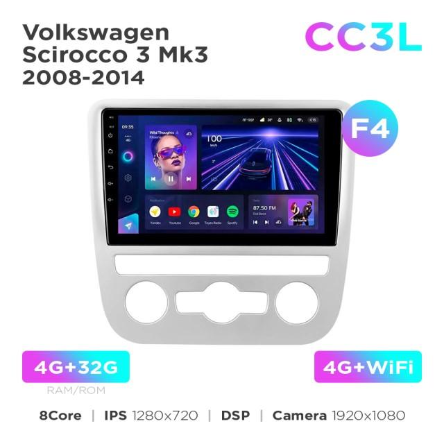 Radio samochodowe do Volkswagen Scirocco 3 Mk3 2008-2014 (F4) Teyes CC3L 4+32 Gb 9"