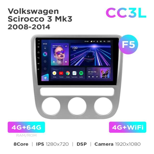 Radio samochodowe Teyes CC3L 4+64 Gb Volkswagen Scirocco 3 Mk3 2008-2014 (F5) 9"