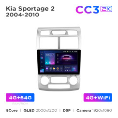 Radio samochodowe Teyes CC3 2k 4+64 Gb Kia Sportage 2 2004-2010 9"