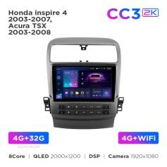 Radio samochodowe Teyes CC3 2k 4+32 Gb Honda Inspire 4 2003-2007 / Acura TSX 2003-2008 9"