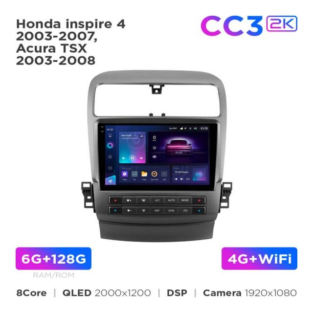 Radio samochodowe Teyes CC3 2k 6+128 Gb Honda Inspire 4 2003-2007 / Acura TSX 2003-2008 9"