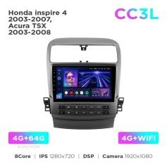 Radio samochodowe Teyes CC3L 4+64 Gb Honda Inspire 4 2003-2007 / Acura TSX 2003-2008 9"