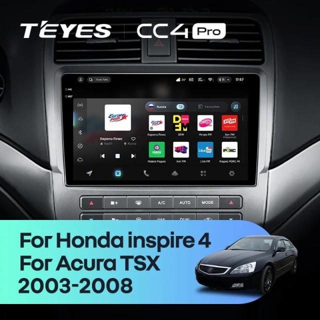 Radio samochodowe Teyes CC4 Pro 2k 8+128 Gb Honda Inspire 4 2003-2007 / Acura TSX 2003-2008 9"