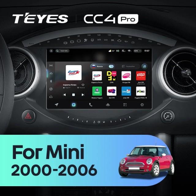 Radio samochodowe Teyes CC4 Pro 2k 8+128 Gb BMW Mini Hatch R50 2000-2006 9"