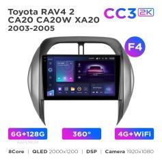 Radio samochodowe Teyes CC3 2k 6+128 Gb 360° Toyota RAV4 2 CA20 CA20W XA20 2003-2005 (F4) 9"