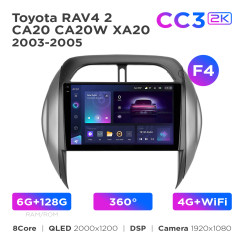 Radio samochodowe Teyes CC3 2k 6+128 Gb 360° Toyota RAV4 2 CA20 CA20W XA20 2003-2005 (F4) 9"