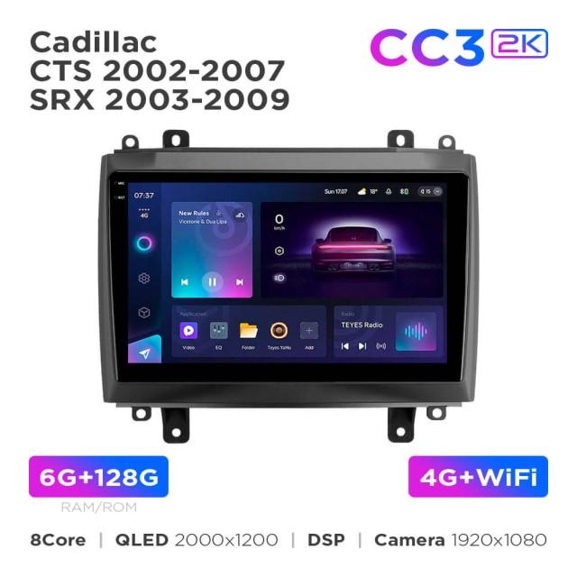 Radio samochodowe Teyes CC3 2k 6+128 Gb Cadillac CTS 2002-2007 / SRX 2003-2009 10"