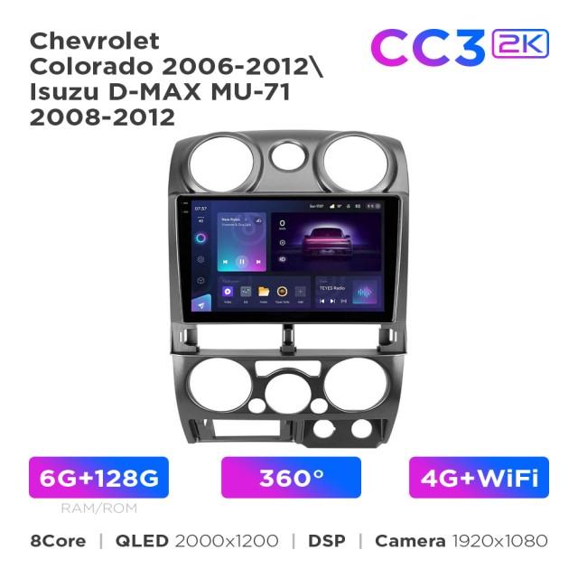 Radio samochodowe Teyes CC3 2k 6+128 Gb 360° Chevrolet Colorado 2006-2012 / Isuzu D-MAX MU-71 2008-2012 9"
