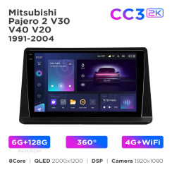 Radio samochodowe Teyes CC3 2k 6+128 Gb 360° Mitsubishi Pajero 2 V30 V40 V20 1991-2004 9"