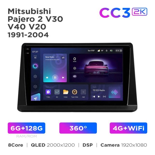Radio samochodowe Teyes CC3 2k 6+128 Gb 360° Mitsubishi Pajero 2 V30 V40 V20 1991-2004 9"