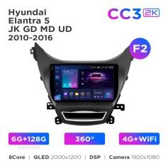 Radio samochodowe Teyes CC3 2k 6+128 Gb 360° Hyundai Elantra 5 JK GD MD UD 2010-2016 (F2) 9