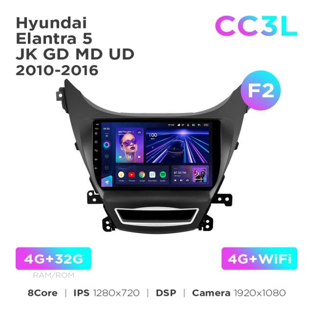 Radio samochodowe do Hyundai Elantra 5 JK GD MD UD 2010-2016 (F2) Teyes CC3L 4+32 Gb 9"