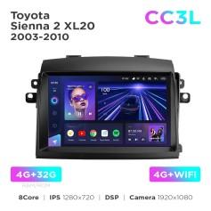 Radio samochodowe do Toyota Sienna 2 XL20 2003-2010 Teyes CC3L 4+32 Gb 9"