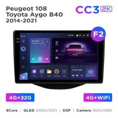 Radio samochodowe Teyes CC3 2k 4+32 Gb Peugeot 108 / Toyota Aygo B40 2014-2021 (F2) 9"