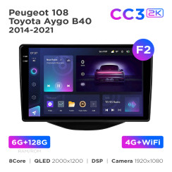 Radio samochodowe Teyes CC3 2k 6+128 Gb Peugeot 108 / Toyota Aygo B40 2014-2021 (F2) 9