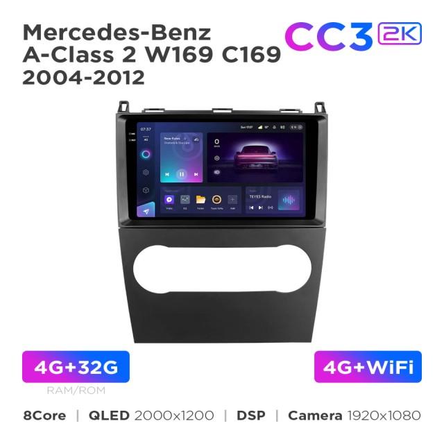 Radio samochodowe Teyes CC3 2k 4+32 Gb Mercedes-Benz A-Class 2 W169 C169 2004-2012 9"