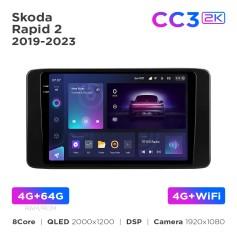 Radio samochodowe Teyes CC3 2k 4+64 Gb Skoda Rapid 2 (1 Din) 2019-2023 10"