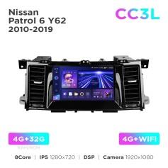 Radio samochodowe do Nissan Patrol 6 Y62 2010-2019 Teyes CC3L 4+32 Gb 9"