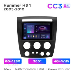 Radio samochodowe Teyes CC3 2k 6+128 Gb 360° Hummer H3 1 2005-2010 9"