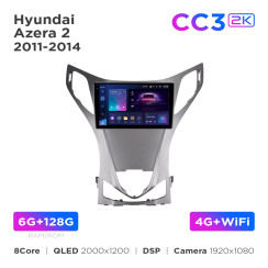 Radio samochodowe Teyes CC3 2k 6+128 Gb Hyundai Azera 2 2011-2014 9"