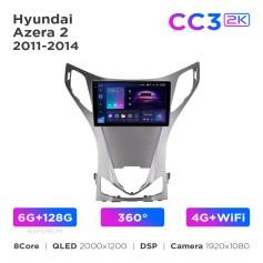 Radio samochodowe Teyes CC3 2k 6+128 Gb 360° Hyundai Azera 2 2011-2014 9"
