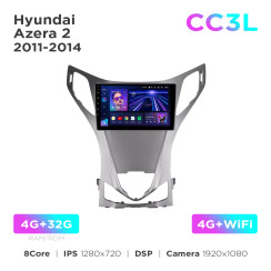Radio samochodowe do Hyundai Azera 2 2011-2014 Teyes CC3L 4+32 Gb 9"