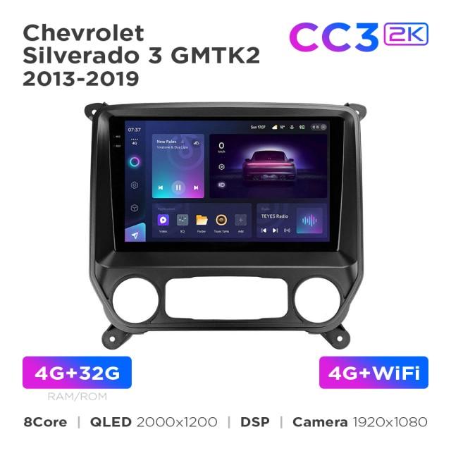 Radio samochodowe Teyes CC3 2k 4+32 Gb Chevrolet Silverado 3 GMTK2 2013-2019 10"