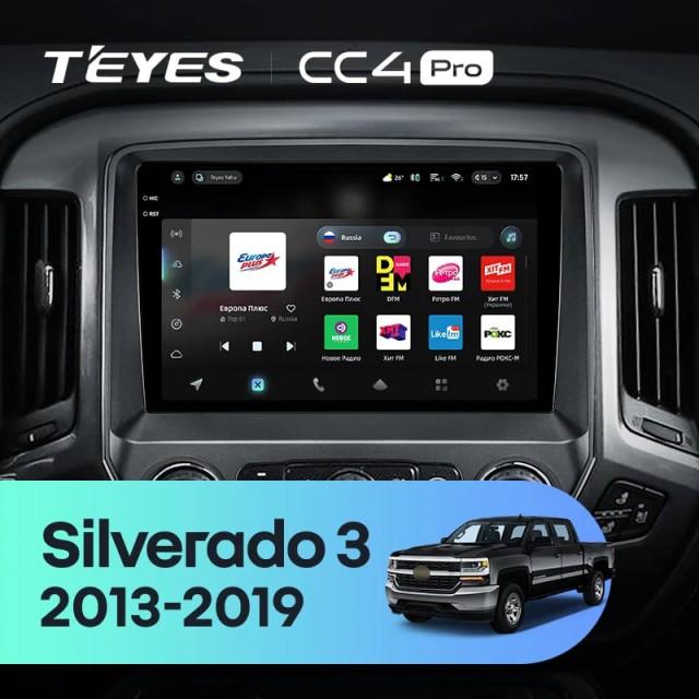 Radio samochodowe Teyes CC4 Pro 2k 8+128 Gb Chevrolet Silverado 3 GMTK2 2013-2019 10"