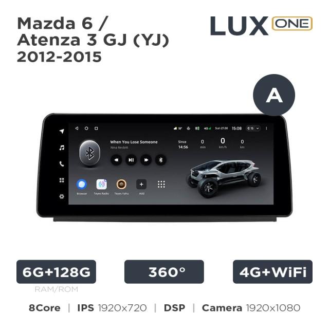 Radio samochodowe Teyes LUX ONE 6+128 Gb 360° Mazda 6 / Atenza 3 GJ (YJ) 2012-2015 (A) 12.3"