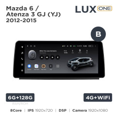 Radio samochodowe Teyes LUX ONE 6+128 Gb Mazda 6 / Atenza 3 GJ (YJ) 2012-2015 (B) 12.3"
