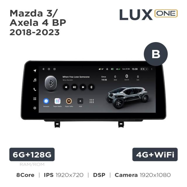 Radio samochodowe Teyes LUX ONE 6+128 Gb Mazda 3 / Axela 4 BP 2018-2023 (B) 12.3"