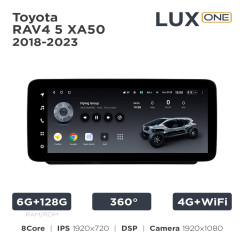Radio samochodowe Teyes LUX ONE 6+128 Gb 360° Toyota RAV4 5 XA50 2018-2023 12.3"
