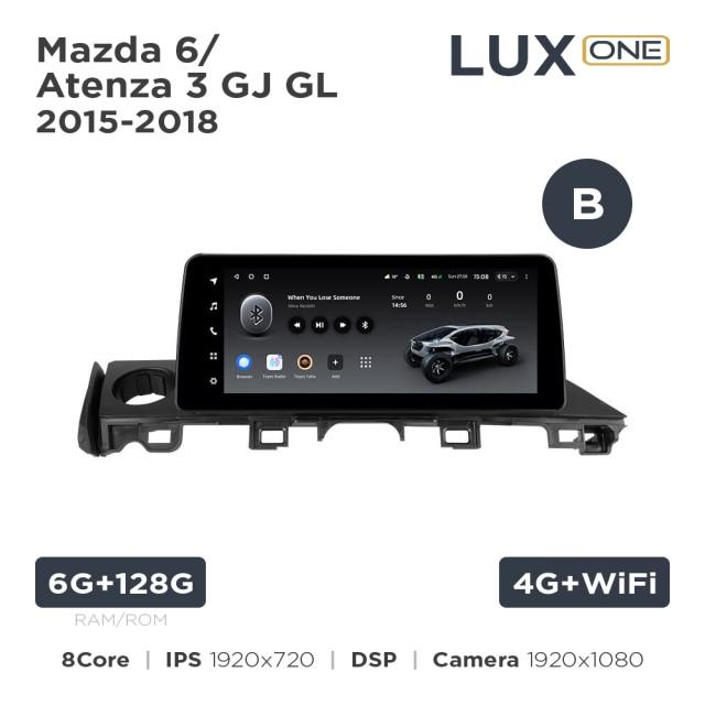 Radio samochodowe Teyes LUX ONE 6+128 Gb Mazda 6 / Atenza 3 GJ GL 2015-2018 (B) 12.3"
