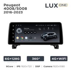 Radio samochodowe Teyes LUX ONE 6+128 Gb 360° Peugeot 4008 / 5008 2016-2023 12.3"