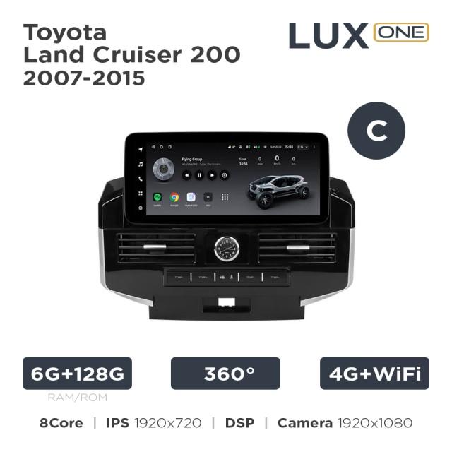 Radio samochodowe Teyes LUX ONE 6+128 Gb 360° Toyota Land Cruiser 200 11 2007-2015 (C) 12.3"
