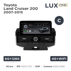 Radio samochodowe Teyes LUX ONE 6+128 Gb Toyota Land Cruiser 200 11 2007-2015 (C) 12.3"
