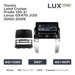 Radio samochodowe Teyes LUX ONE 6+128 Gb 360° Toyota Land Cruiser Prado 120 3 / Lexus GX470 J120 2002-2009 12.3"