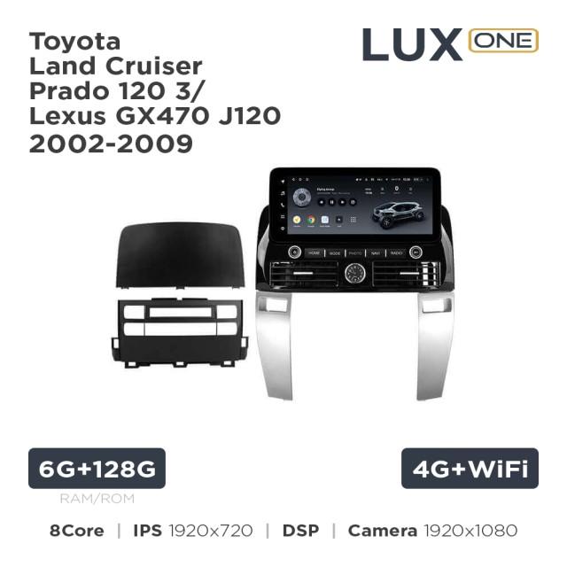 Radio samochodowe Teyes LUX ONE 6+128 Gb Toyota Land Cruiser Prado 120 3 / Lexus GX470 J120 2002-2009 12.3"