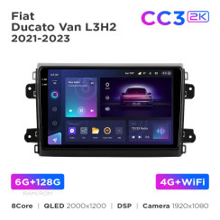 Radio samochodowe Teyes CC3 2k 6+128 Gb Fiat Ducato Van L3H2 2021-2023 9