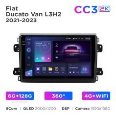 Radio samochodowe Teyes CC3 2k 6+128 Gb 360° Fiat Ducato Van L3H2 2021-2023 9"