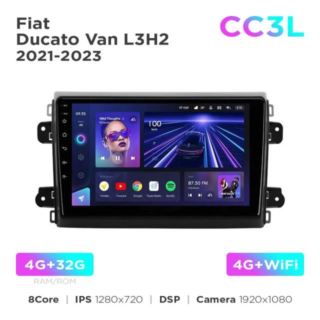 Radio samochodowe do Fiat Ducato Van L3H2 2021-2023 Teyes CC3L 4+32 Gb 9"