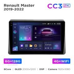 Radio samochodowe Teyes CC3 2k 6+128 Gb Renault Master 2019-2022 10"