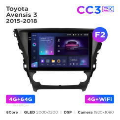 Radio samochodowe Teyes CC3 2k 4+64 Gb Toyota Avensis 3 2015-2018 (F2) 10"