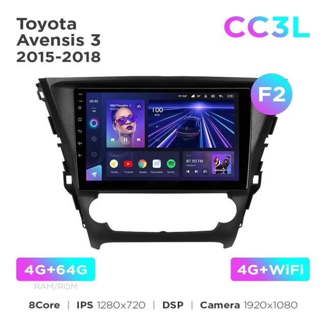 Radio samochodowe Teyes CC3L 4+64 Gb Toyota Avensis 3 2015-2018 (F2) 10"