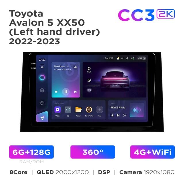Radio samochodowe Teyes CC3 2k 6+128 Gb 360° Toyota Avalon 5 XX50 (Left hand driver) 2022-2023 10"